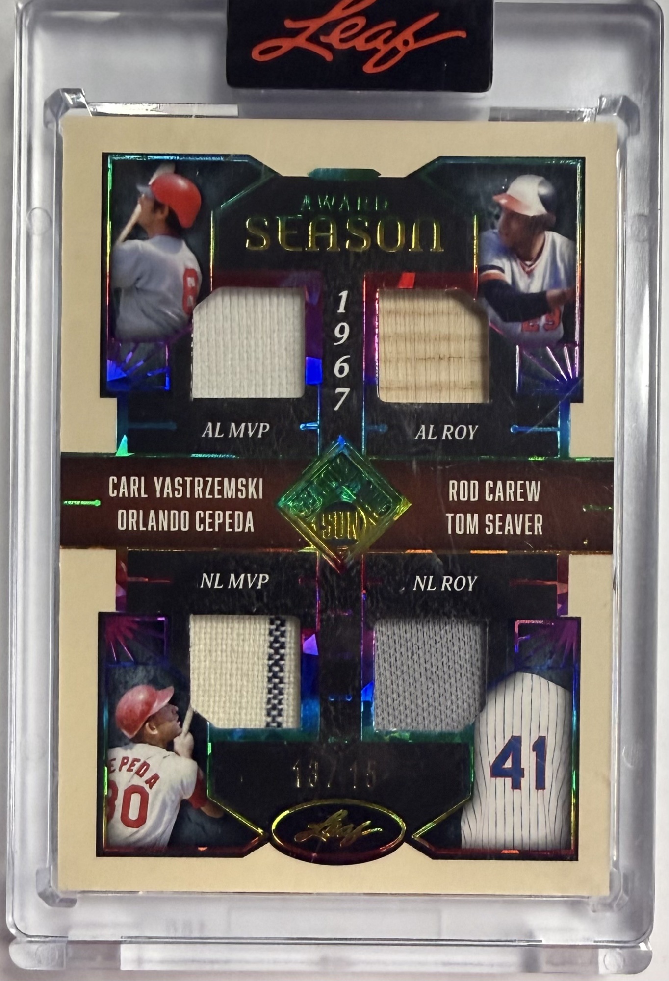 2025 LEAF SEASONS IN THE SUN #AS-17 YASTRZEMSKI CAREW CEPEDA SEAVER /15