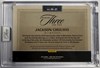 JACKSON CHOURIO AUTO RELIC CARD - 2025 PANINI THREE AND TWO CARD /99
