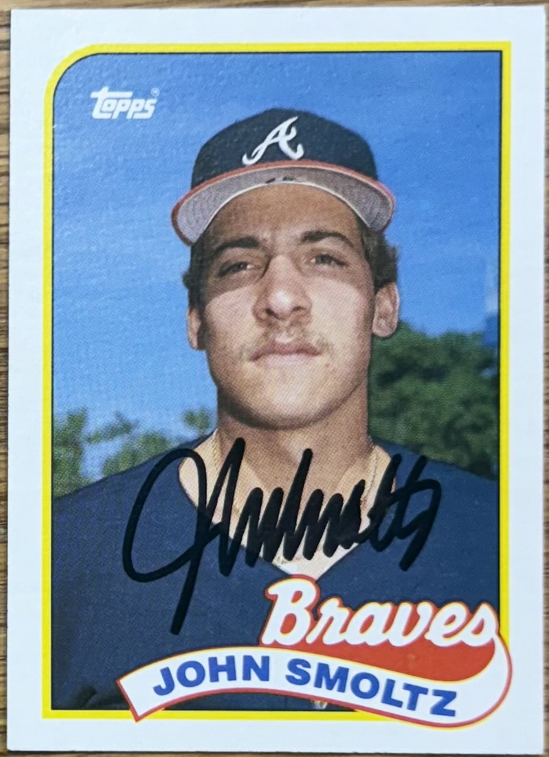 JOHN SMOLTZ - AUTOGRAPHED 1989 CARD - ATLANTA BRAVES