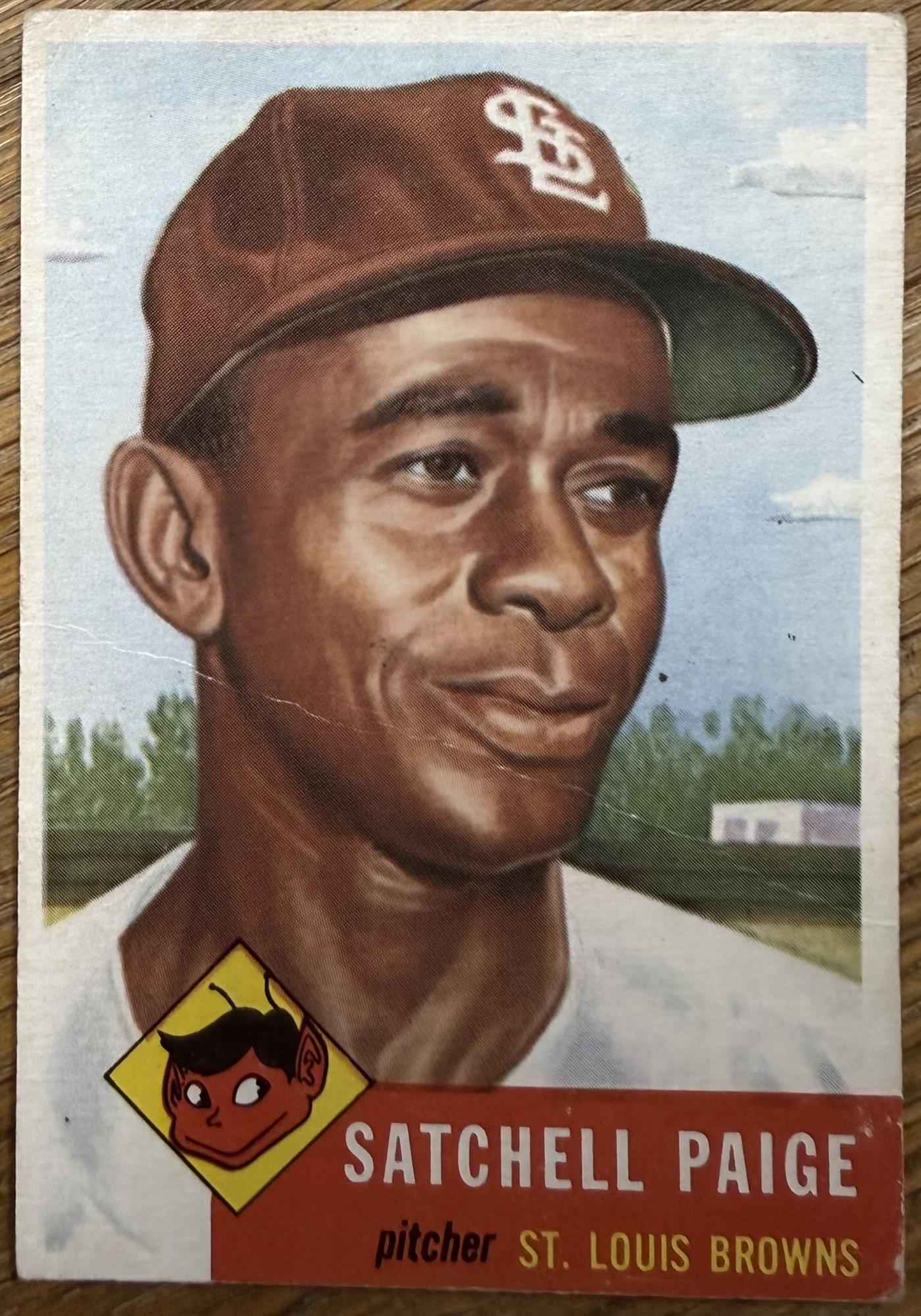 SATCHEL PAIGE 1953 TOPPS ROOKIE CARD #220