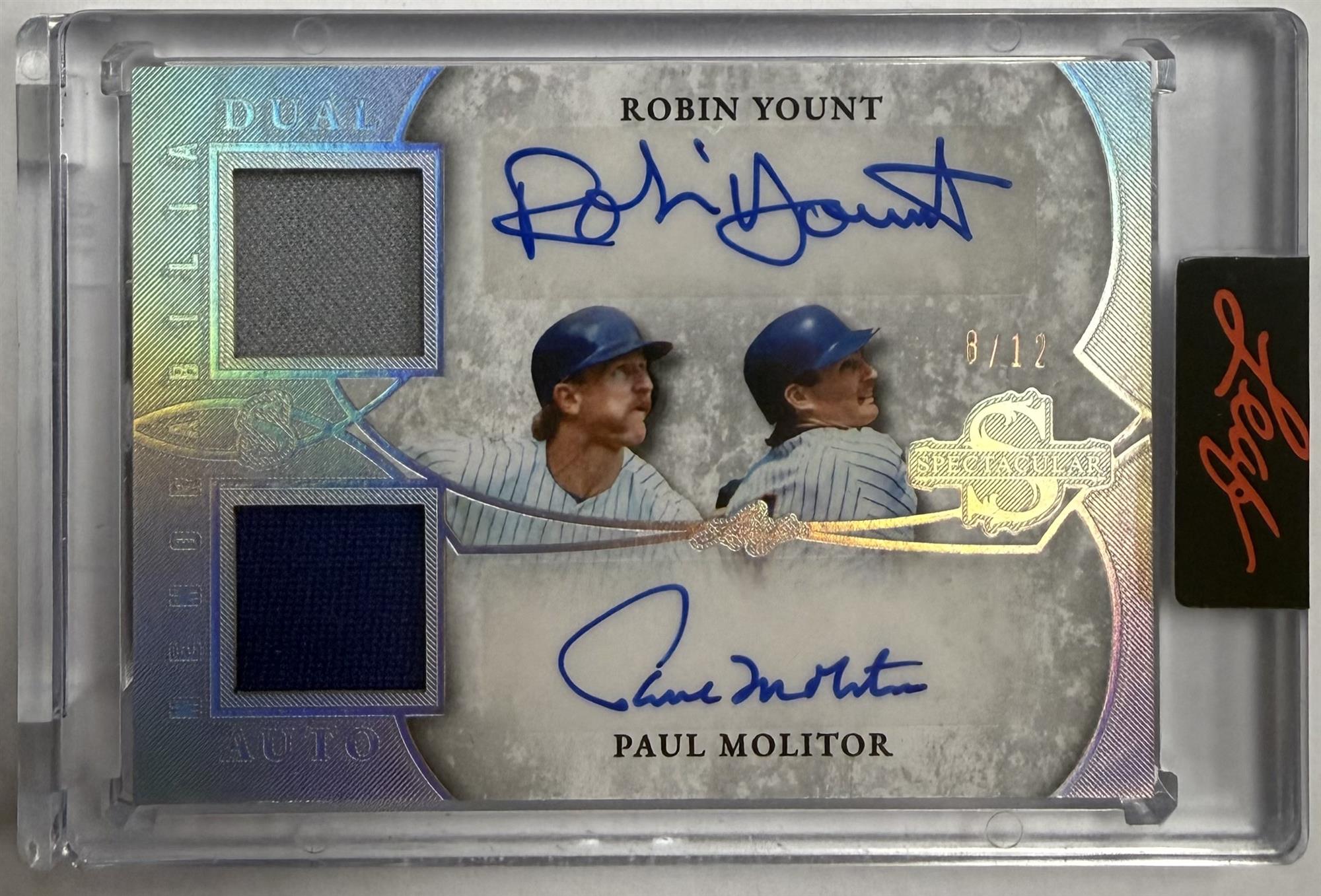 ROBIN YOUNT/PAUL MOLITOR DUAL SIGNED AUTO CARD - 2025 LEAF SPECTACULAR #DM-10