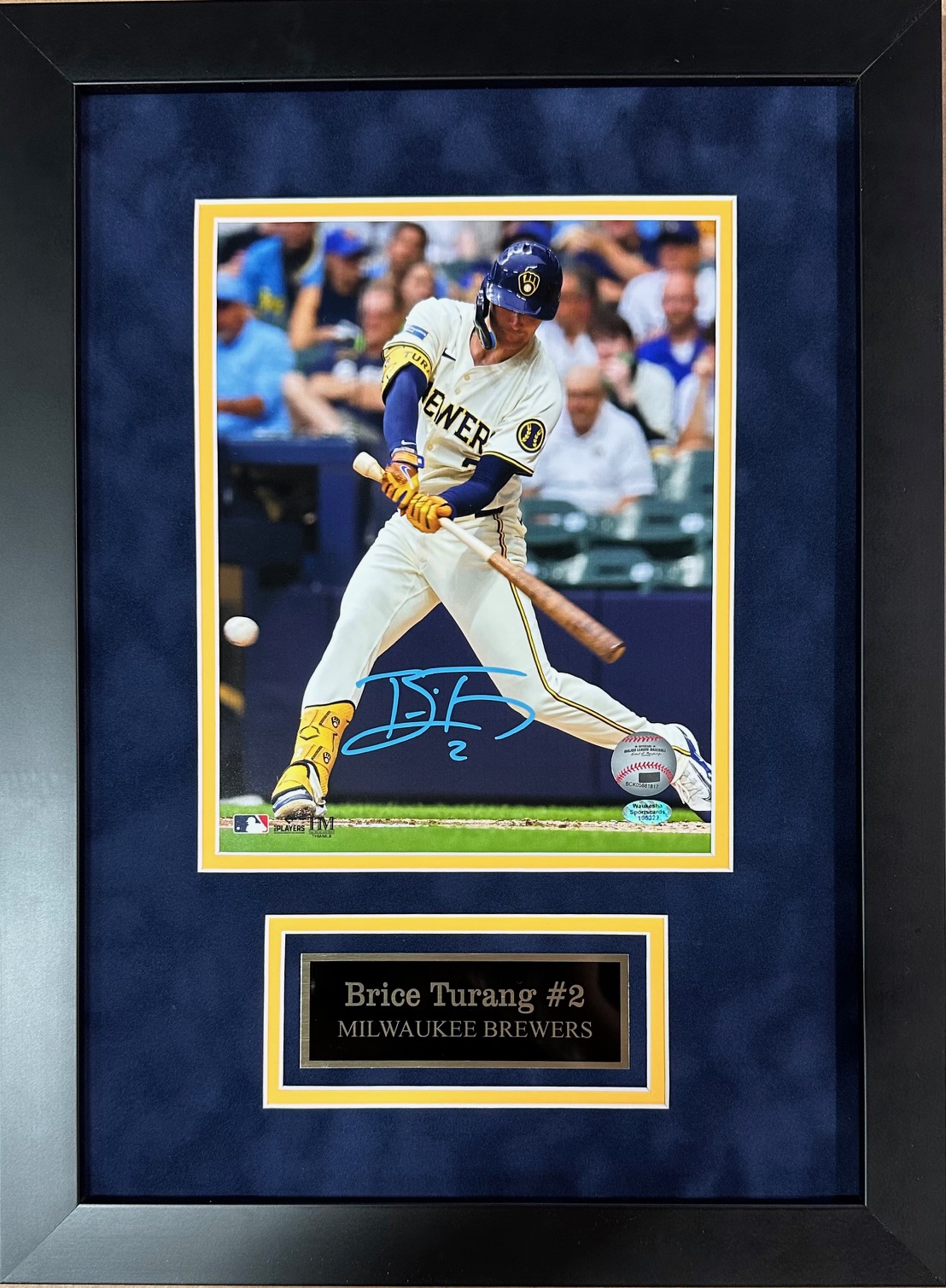 BRICE TURANG FRAMED SIGNED BREWERS 8X10 PHOTO #7