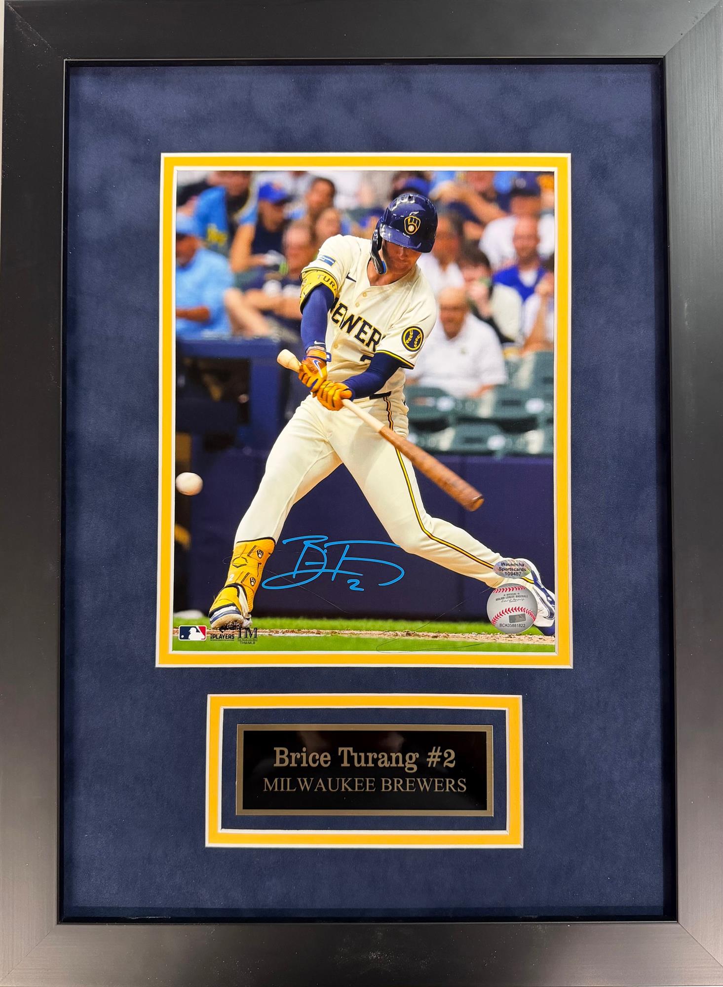 BRICE TURANG FRAMED SIGNED BREWERS 8X10 PHOTO #7
