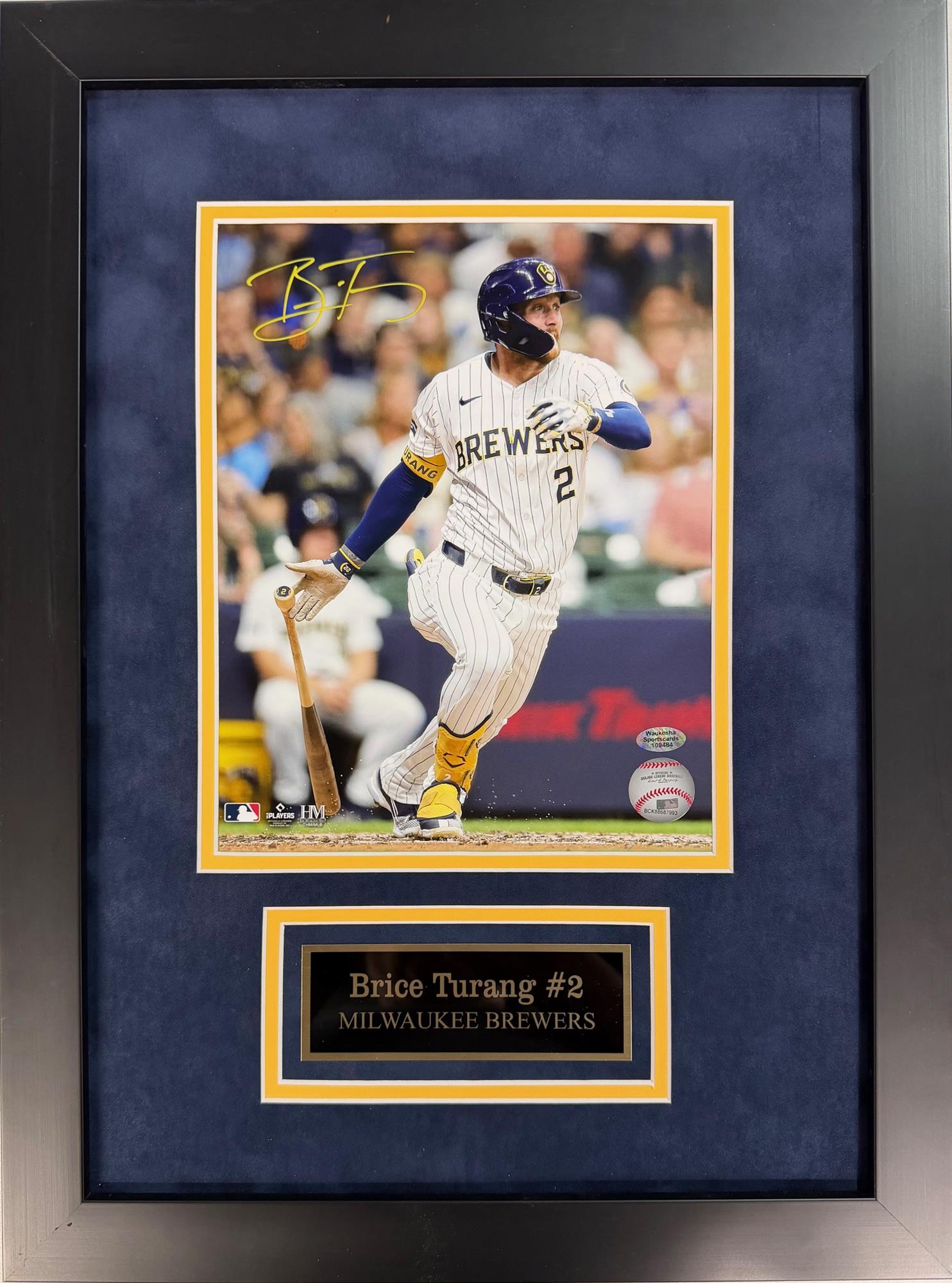 BRICE TURANG FRAMED SIGNED BREWERS 8X10 PHOTO #8