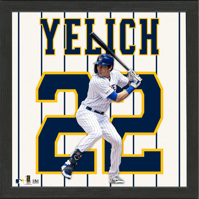 CHRISTIAN YELICH IMPACT JERSEY FRAMED PHOTO