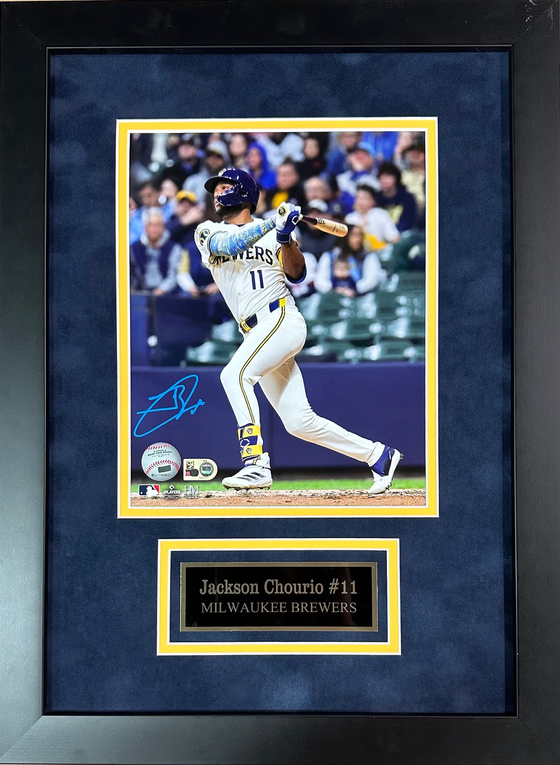 JACKSON CHOURIO FRAMED SIGNED BREWERS 8X10 PHOTO #3