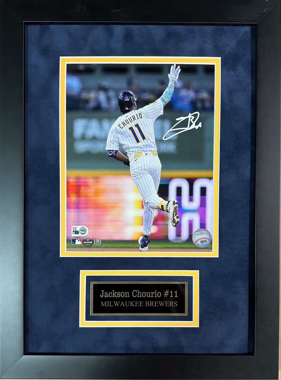JACKSON CHOURIO FRAMED SIGNED BREWERS 8X10 PHOTO #5
