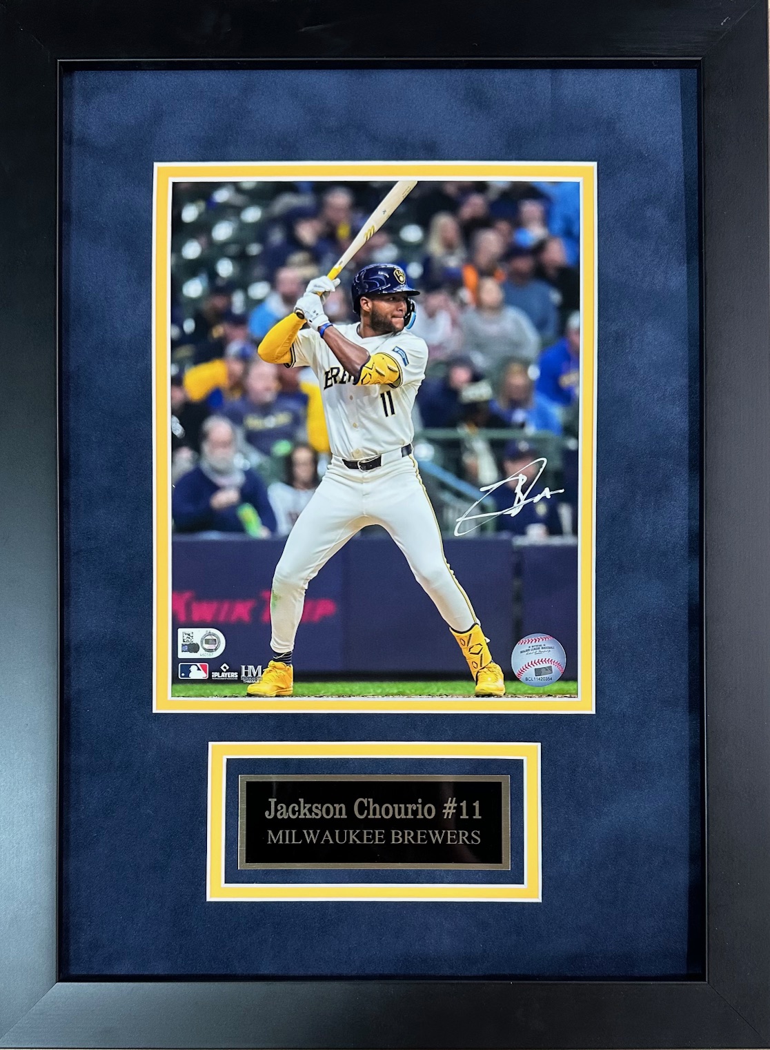 JACKSON CHOURIO FRAMED SIGNED BREWERS 8X10 PHOTO #6