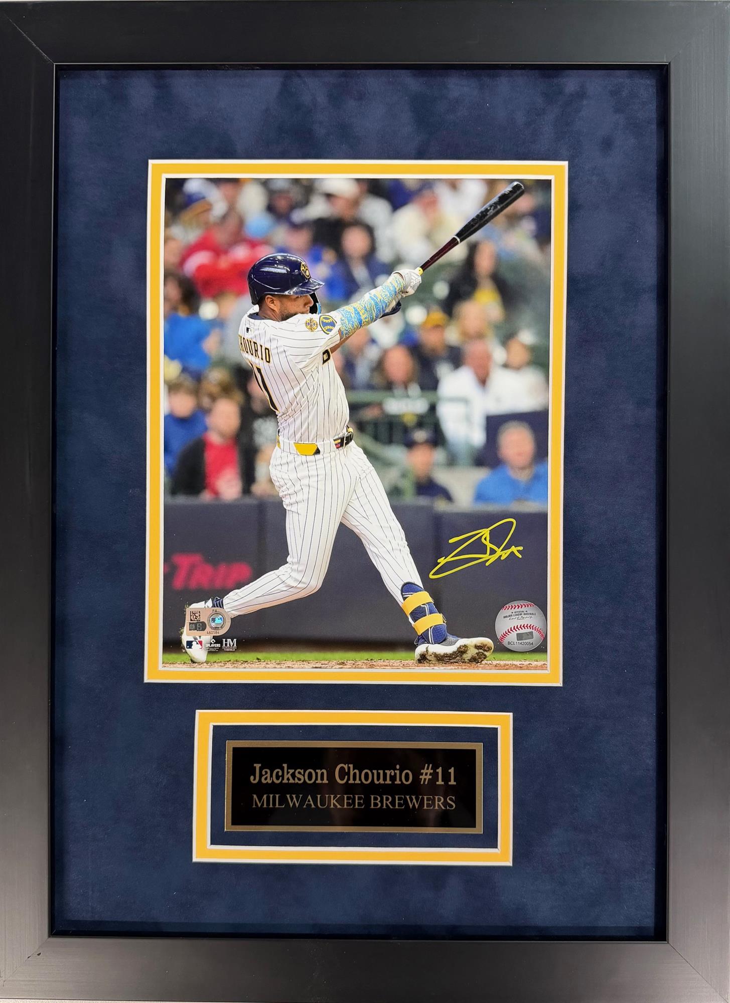 JACKSON CHOURIO FRAMED SIGNED BREWERS 8X10 PHOTO #4