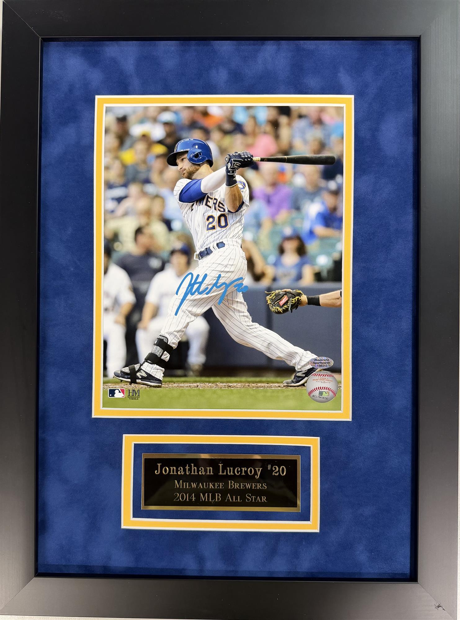 JONATHAN LUCROY FRAMED SIGNED BREWERS 8X10 PHOTO #2