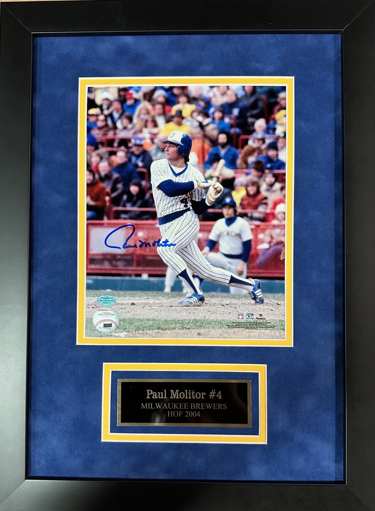PAUL MOLITOR FRAMED SIGNED BREWERS 8X10 PHOTO #13