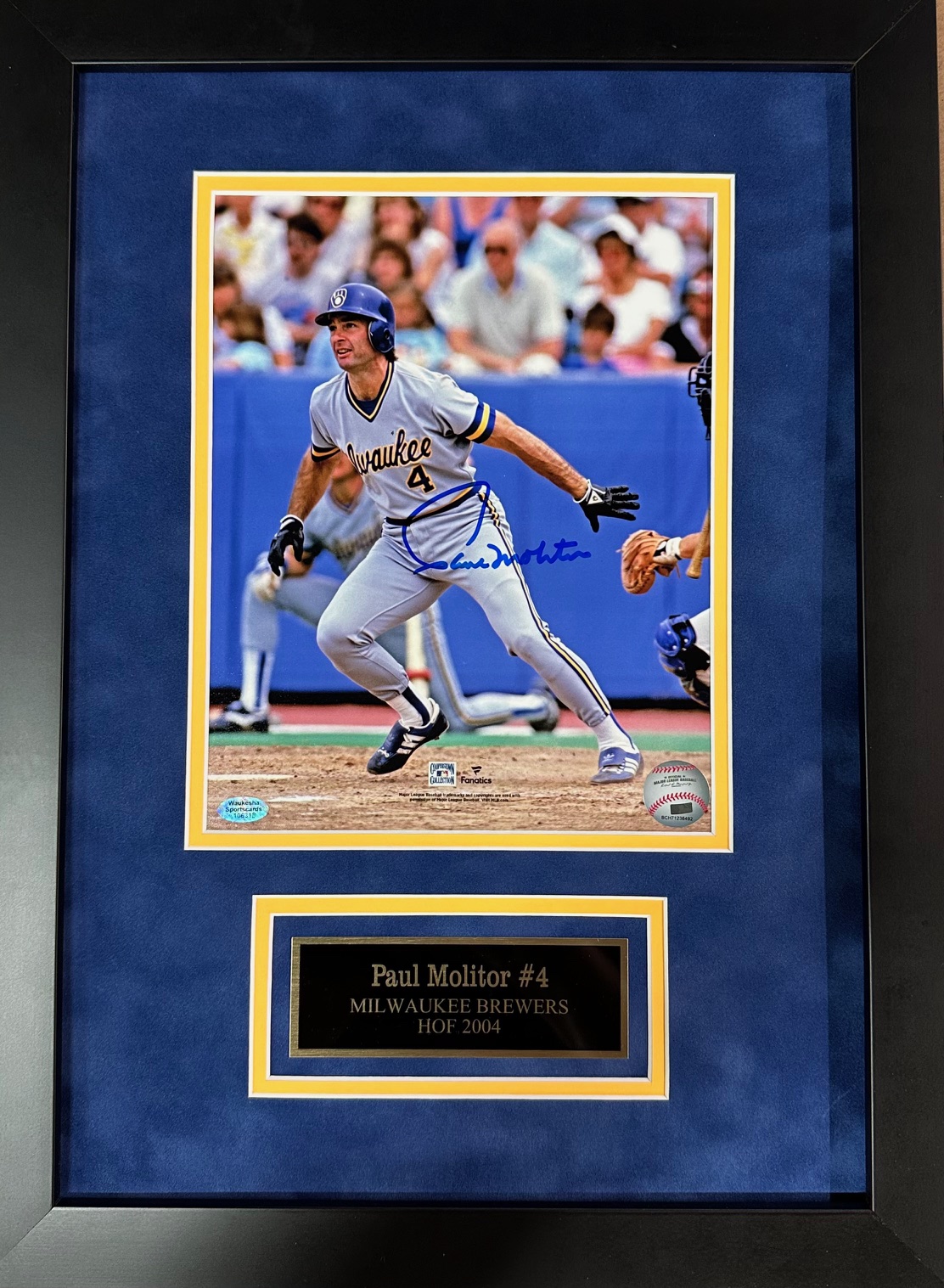PAUL MOLITOR FRAMED SIGNED BREWERS 8X10 PHOTO #14