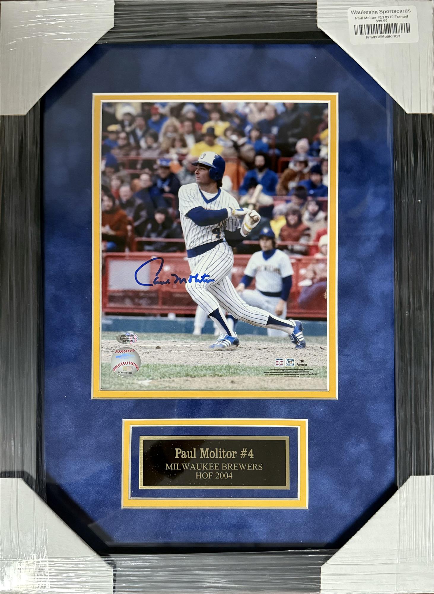 PAUL MOLITOR FRAMED SIGNED BREWERS 8X10 PHOTO #13
