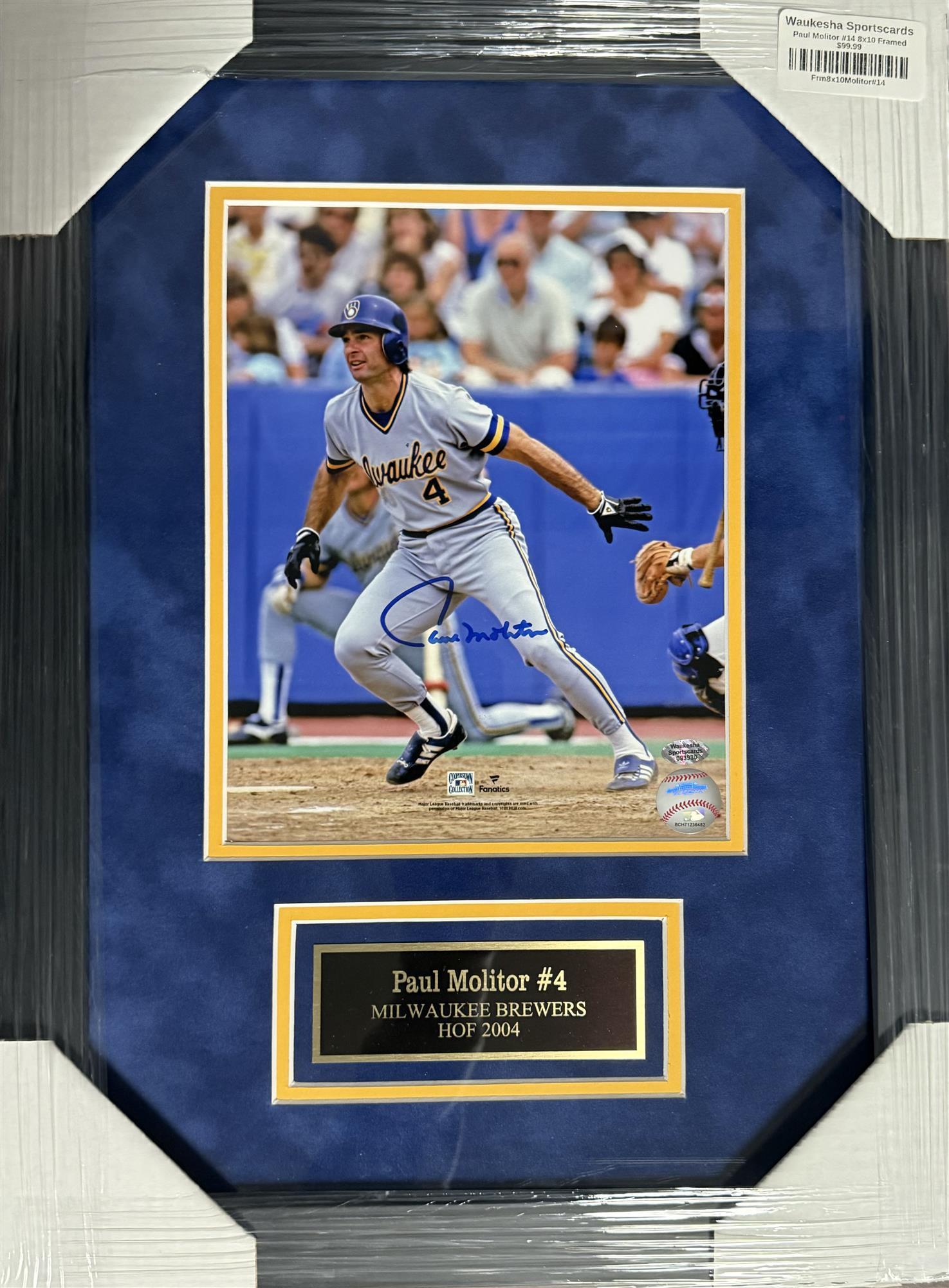 PAUL MOLITOR FRAMED SIGNED BREWERS 8X10 PHOTO #14