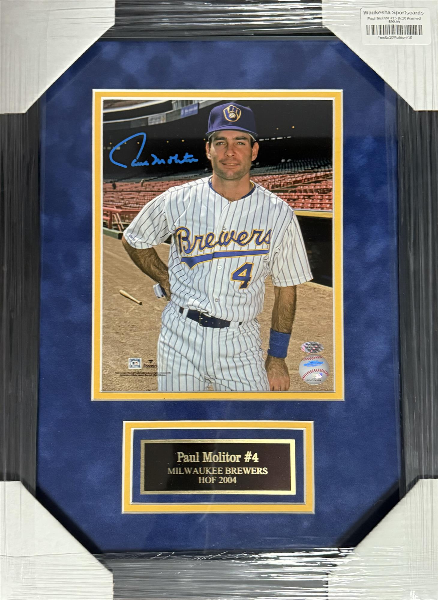 PAUL MOLITOR FRAMED SIGNED BREWERS 8X10 PHOTO #15