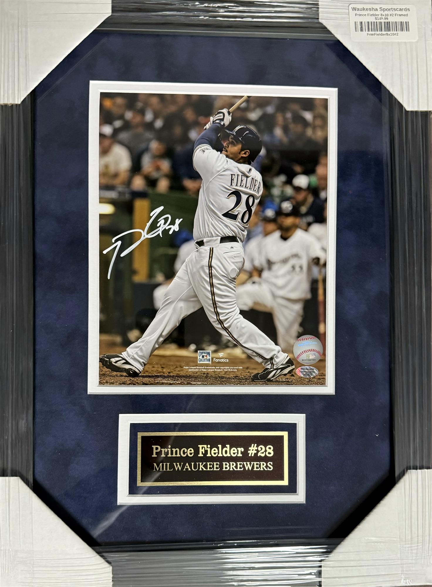 PRINCE FIELDER FRAMED SIGNED BREWERS 8X10 PHOTO #2