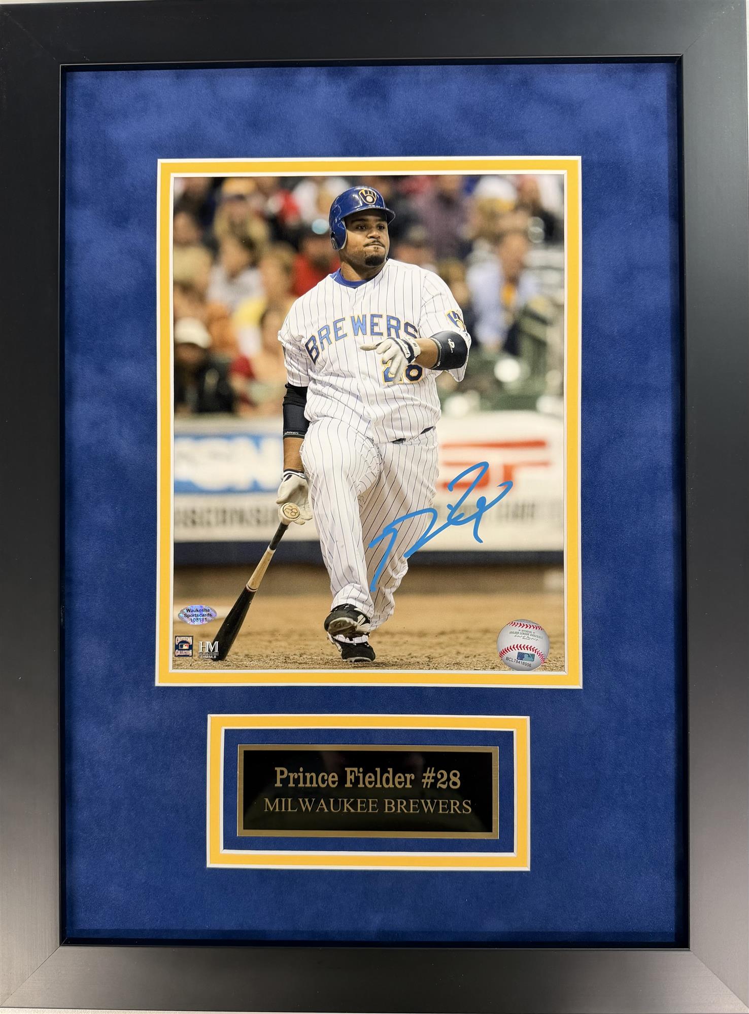 JONATHAN LUCROY FRAMED SIGNED BREWERS 8X10 PHOTO #2