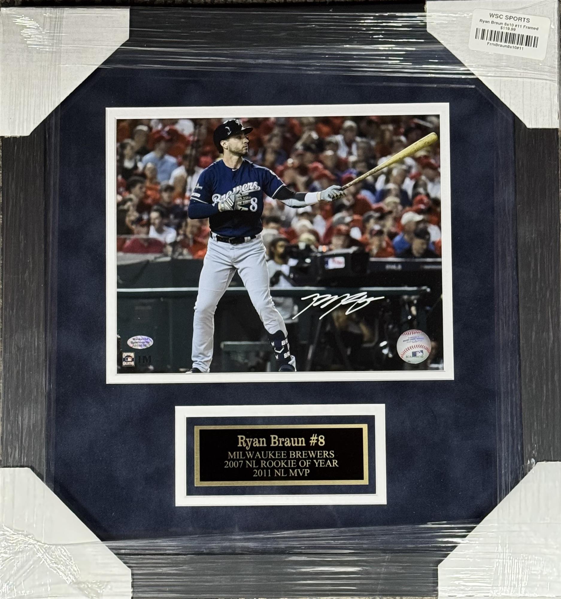 RYAN BRAUN FRAMED SIGNED 8X10 PHOTO #11