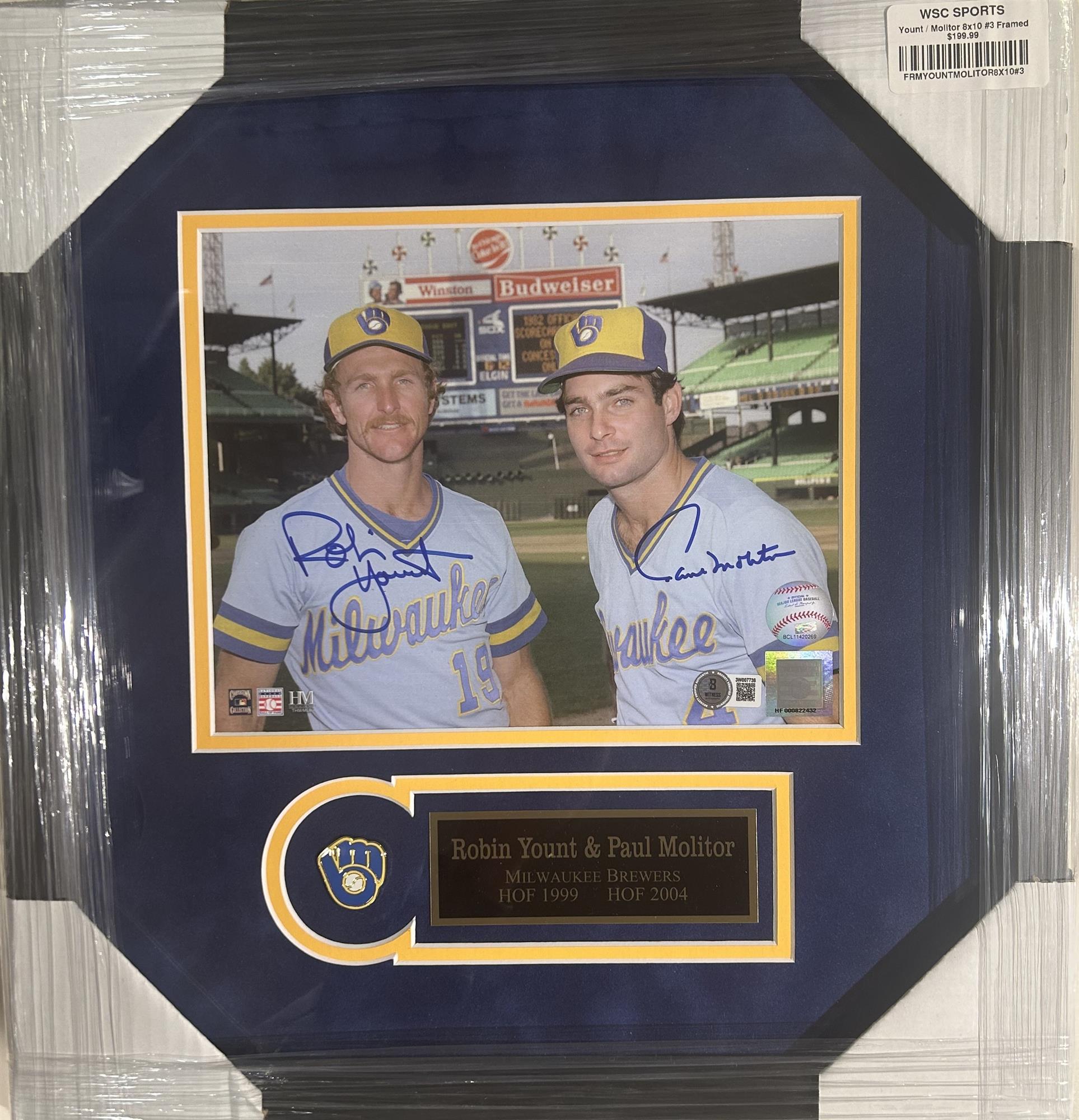 ROBIN YOUNT & PAUL MOLITOR DUAL SIGNED 16X20 BREWERS PHOTO - BAS