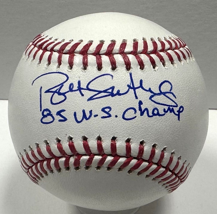 BRET SABERHAGEN SIGNED OFFICIAL MLB BASEBALL W/ 85 WS CHAMPS - ROYALS - BAS