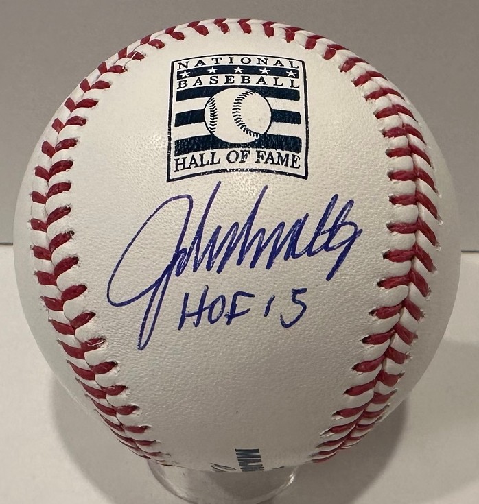 JOHN SMOLTZ SIGNED OFFICIAL MLB HOF LOGO BASEBALL W/ HOF - BRAVES - BAS