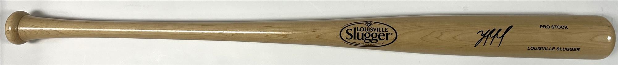 YORDAN ALVAREZ SIGNED LOUISVILLE SLUGGER BLONDE BAT - ASTROS - BAS