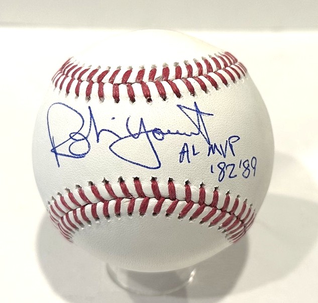 ROBIN YOUNT SIGNED OFFICIAL MLB BASEBALL W/ MVP '82 '89 - BREWERS - BAS