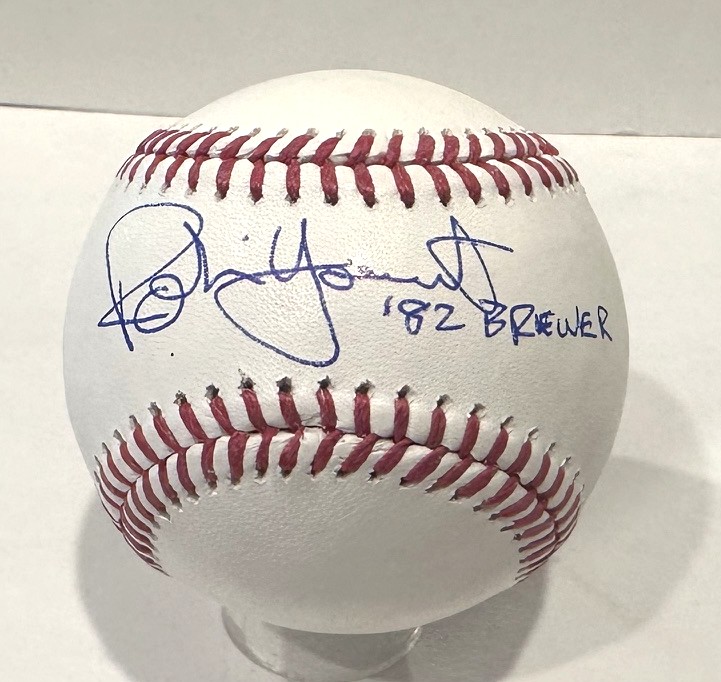 ROBIN YOUNT SIGNED OFFICIAL MLB BASEBALL W/ '82 BREWERS - BAS