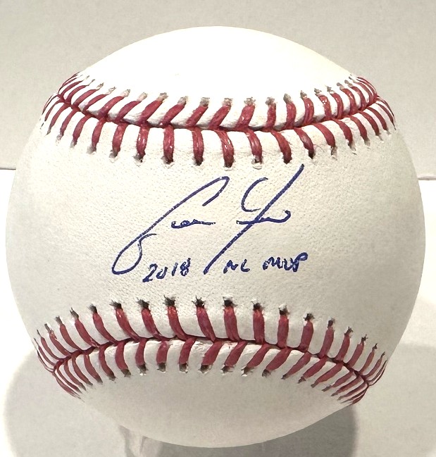 CHRISTIAN YELICH SIGNED OFFICIAL MLB BASEBALL W/ 18 NL MVP - BREWERS - BAS