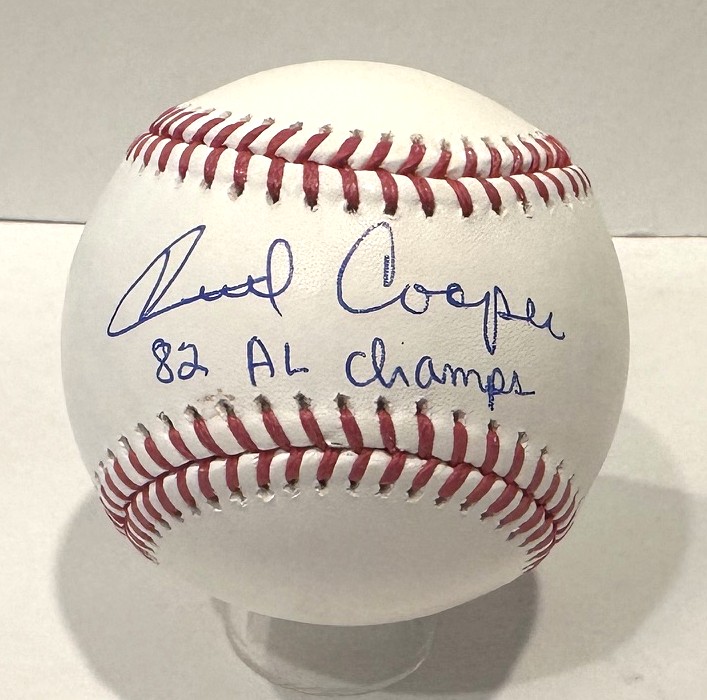 CECIL COOPER SIGNED OFFICIAL MLB BASEBALL W/ 1982 AL CHAMPS - BREWERS - BAS