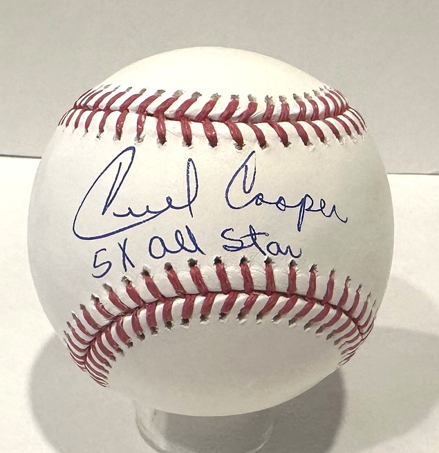 CECIL COOPER SIGNED OFFICIAL MLB BASEBALL W/ 5 X ALL STAR - BAS