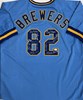 1982 BREWERS TEAM SIGNED CUSTOM BLUE JERSEY - 15 SIGNATURES - JSA