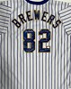 1982 BREWERS TEAM SIGNED CUSTOM PINSTRIPE JERSEY - 15 SIGNATURES - JSA