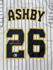 AARON ASHBY SIGNED CUSTOM REPLICA BREWERS PINSTRIPE JERSEY - BAS