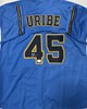 ABNER URIBE SIGNED CUSTOM REPLICA BREWERS ALTERNATE JERSEY - BAS