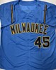 ABNER URIBE SIGNED CUSTOM REPLICA BREWERS ALTERNATE JERSEY - BAS