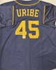 ABNER URIBE SIGNED CUSTOM REPLICA BREWERS NAVY JERSEY - BAS