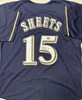 BEN SHEETS SIGNED CUSTOM REPLICA BREWERS NAVY JERSEY - BAS