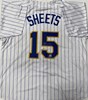 BEN SHEETS SIGNED CUSTOM REPLICA BREWERS PINSTRIPE JERSEY - BAS