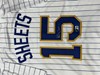 BEN SHEETS SIGNED CUSTOM REPLICA BREWERS PINSTRIPE JERSEY - BAS