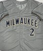 BILL HALL SIGNED CUSTOM REPLICA BREWERS GRAY JERSEY - BAS
