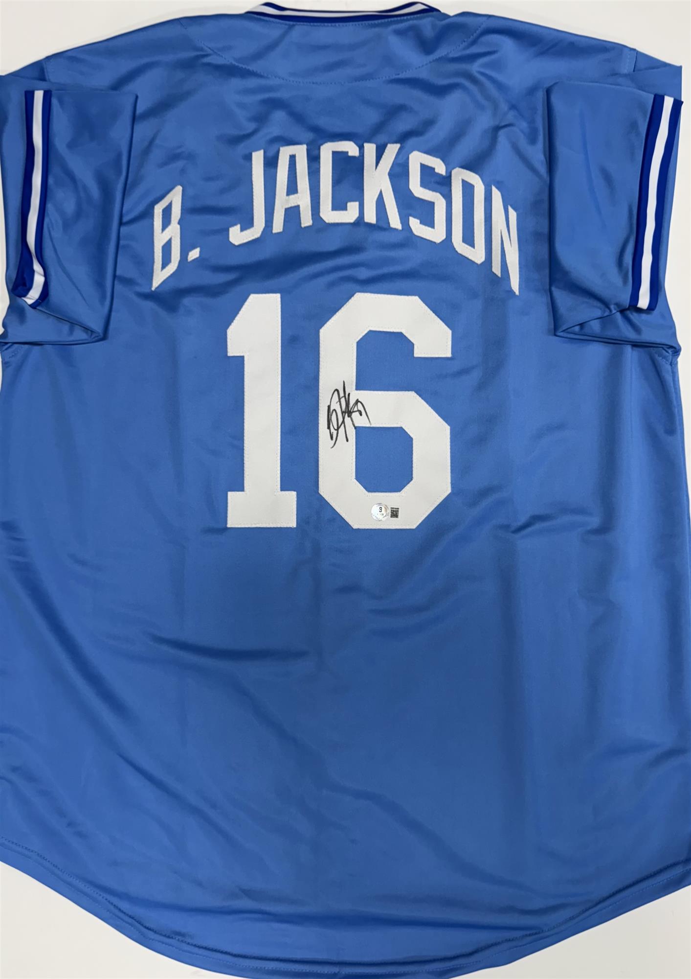 BO JACKSON SIGNED CUSTOM REPLICA KC ROYALS BLUE JERSEY - BAS