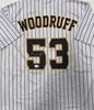 BRANDON WOODRUFF SIGNED CUSTOM REPLICA BREWERS  PINSTRIPE JERSEY - BAS