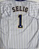 BUD SELIG SIGNED CUSTOM REPLICA BREWERS PINSTRIPE JERSEY - JSA