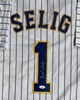 BUD SELIG SIGNED CUSTOM REPLICA BREWERS PINSTRIPE JERSEY - JSA