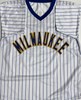 BUD SELIG SIGNED CUSTOM REPLICA BREWERS PINSTRIPE JERSEY - JSA
