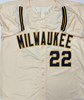 CHRISTIAN YELICH SIGNED CUSTOM REPLICA BREWERS CREAM JERSEY - BAS