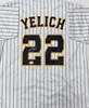 CHRISTIAN YELICH SIGNED CUSTOM REPLICA BREWERS PINSTRIPE JERSEY - BAS