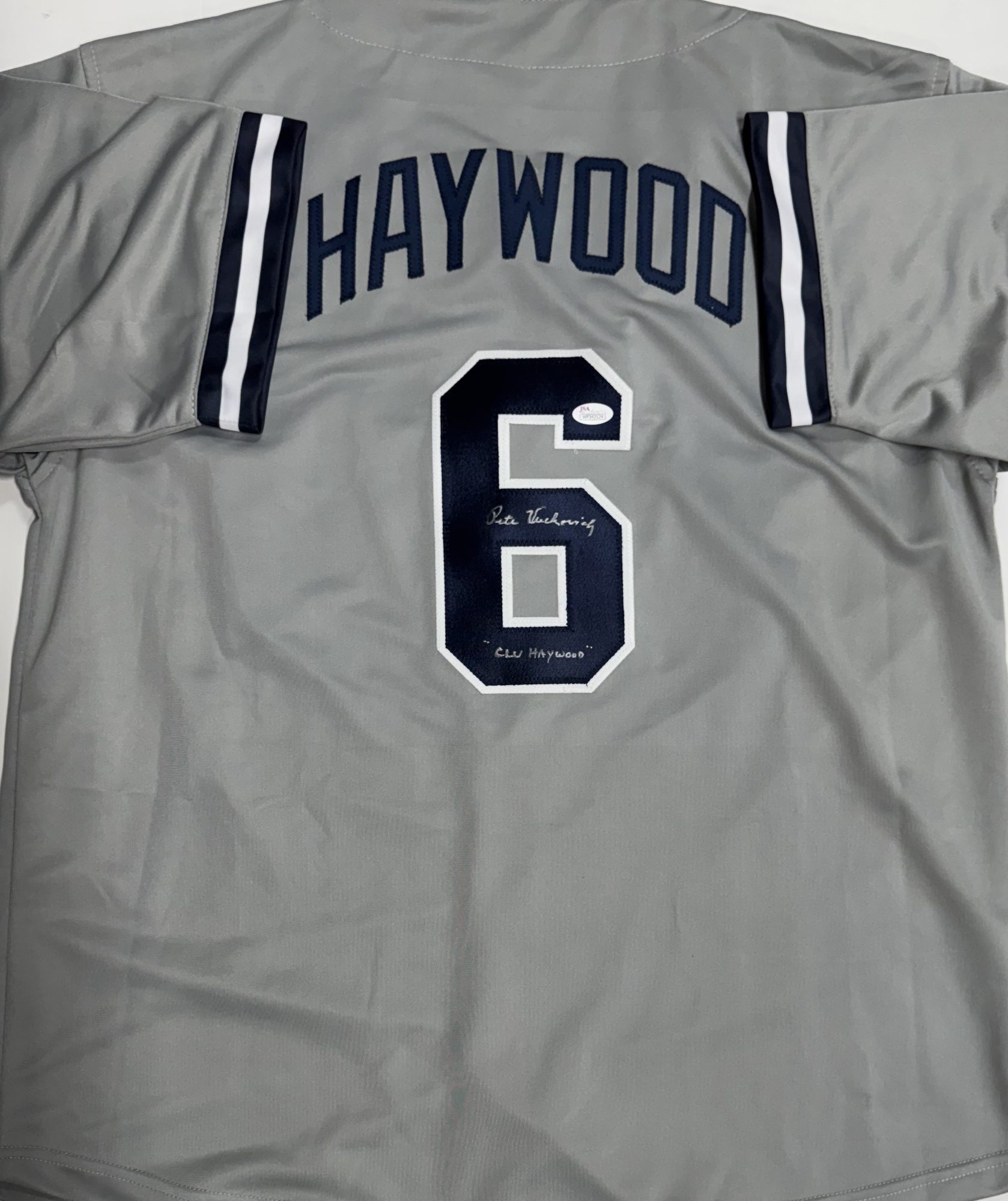 PETE VUCKOVICH SIGNED MAJOR LEAGUE "CLU HAYWOOD" YANKEES JERSEY - JSA