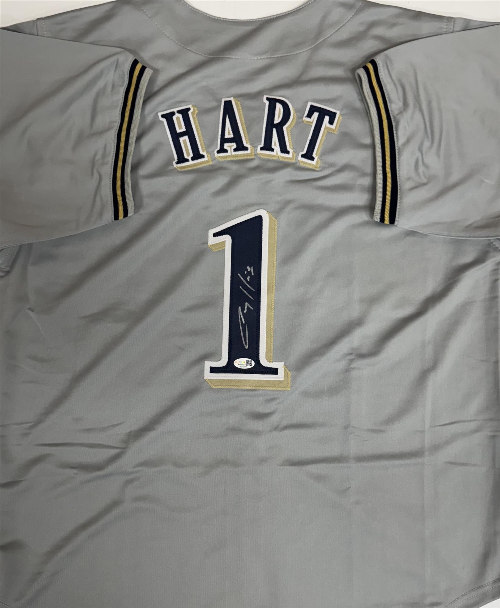 COREY HART SIGNED CUSTOM REPLICA BREWERS GRAY JERSEY - JSA